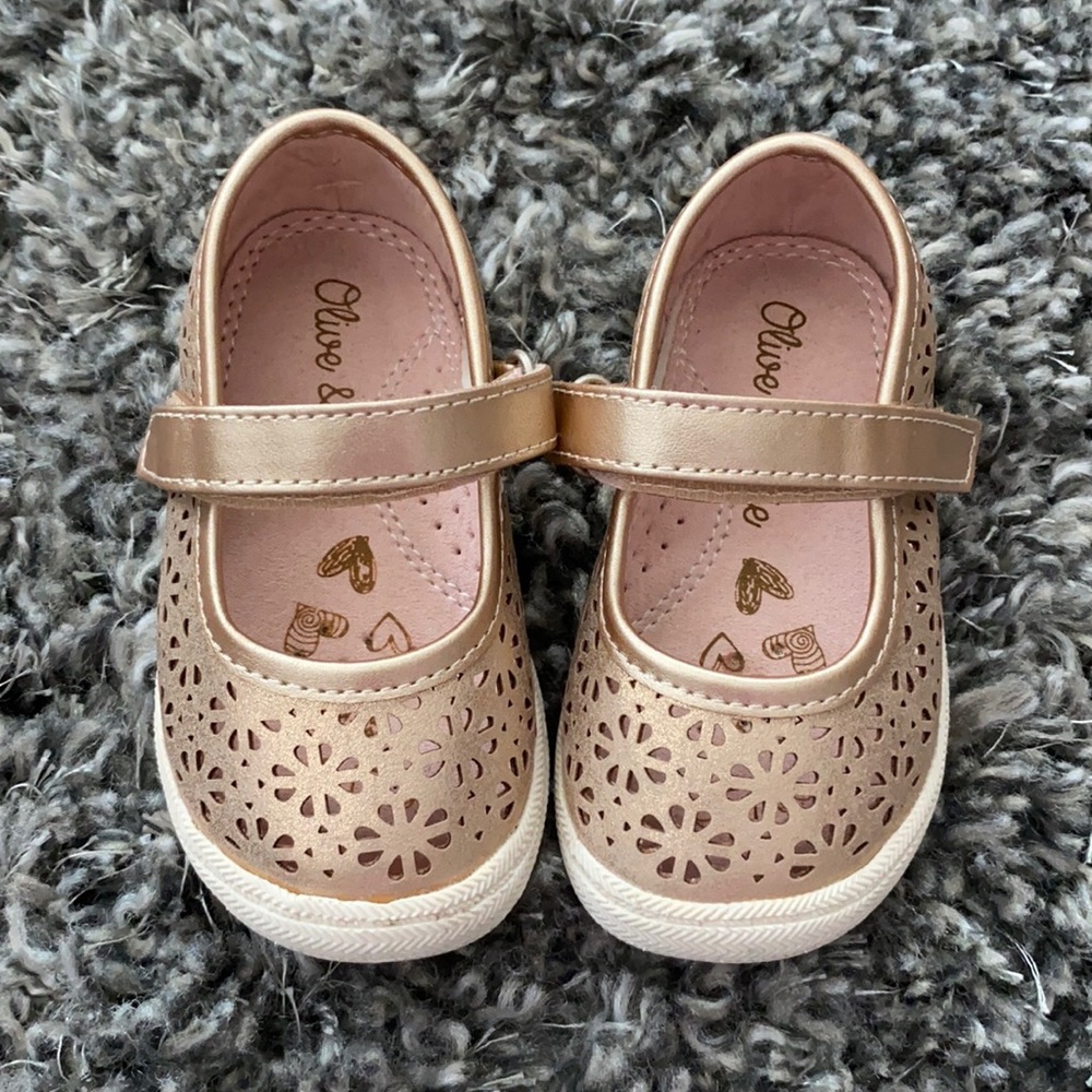 Olive & Edie rose gold shoes